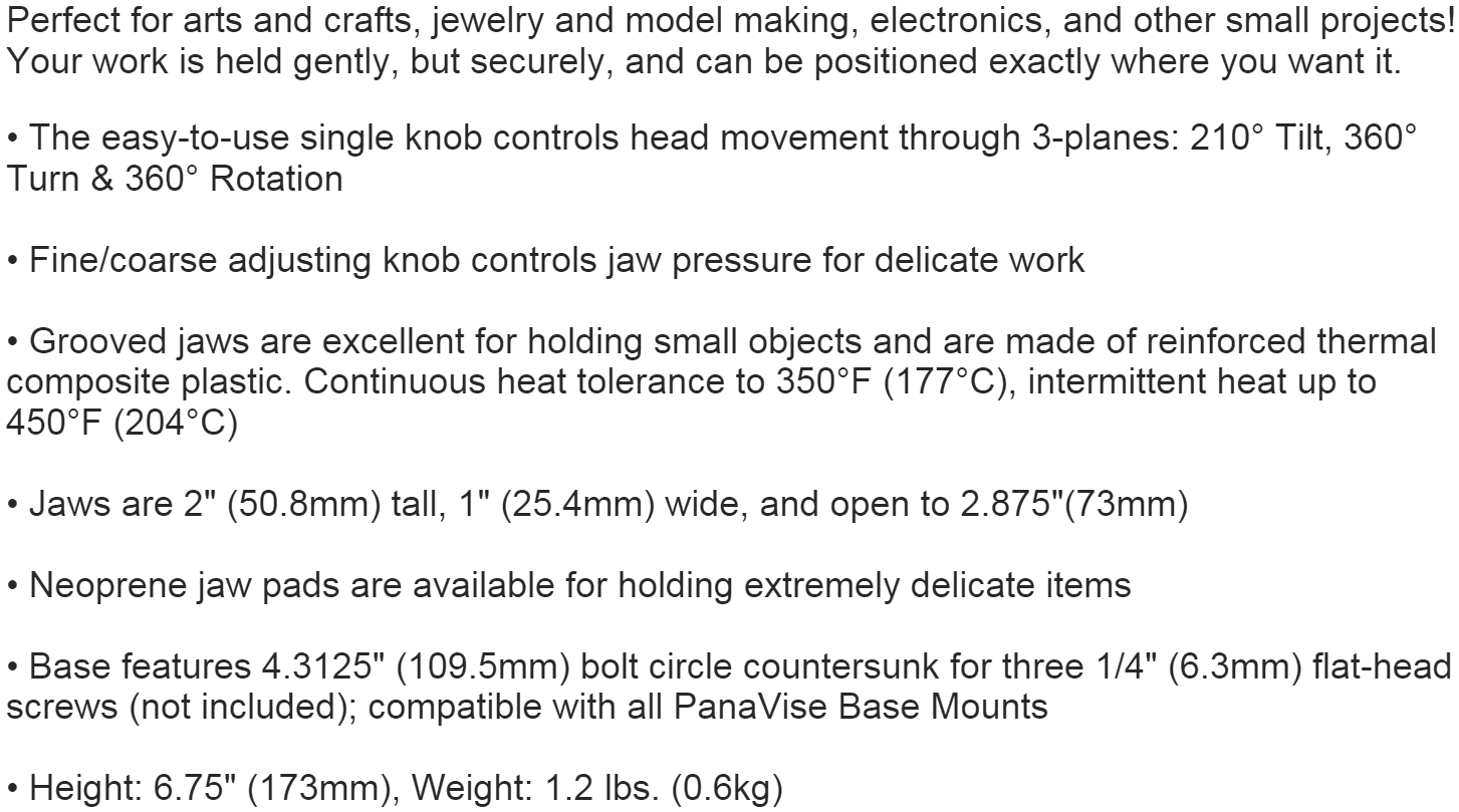 מלחציים PANAVISE 201 JUNIOR